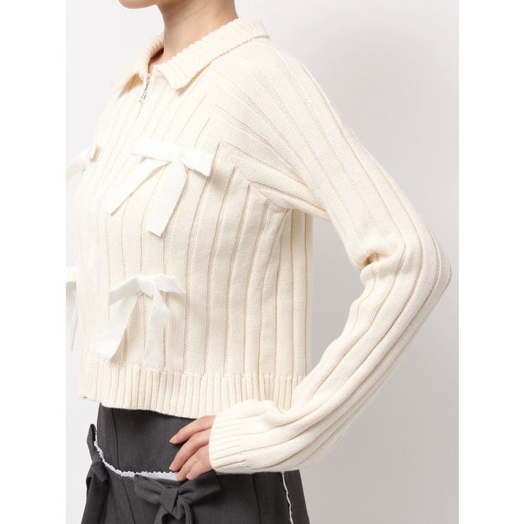 ribbon washed zip kinit | merry jenny | 詳細画像18 