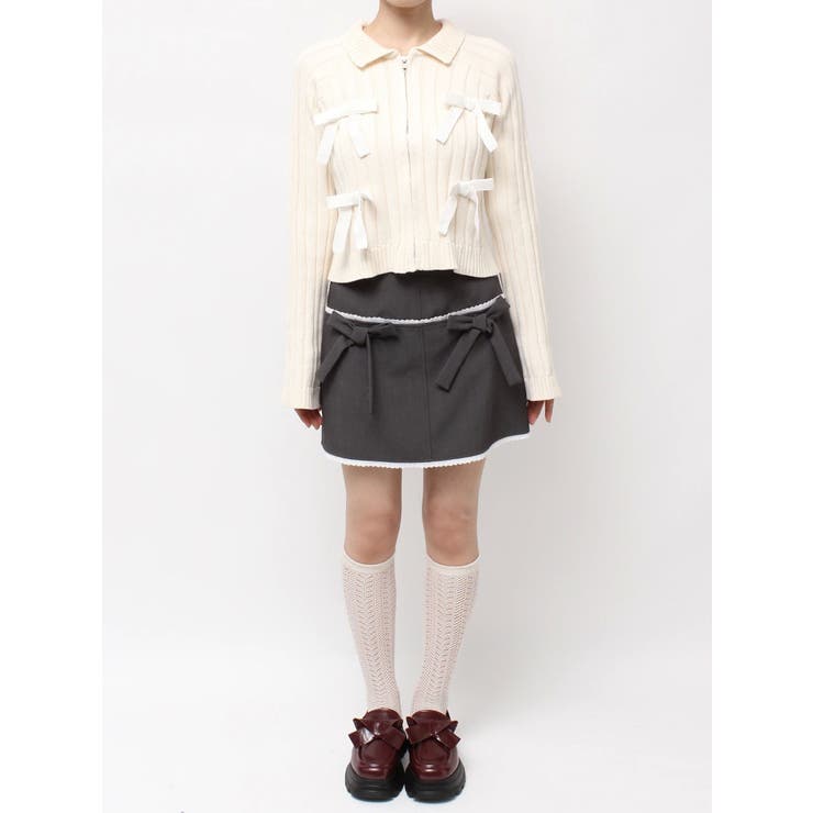 ribbon washed zip kinit | merry jenny | 詳細画像21 