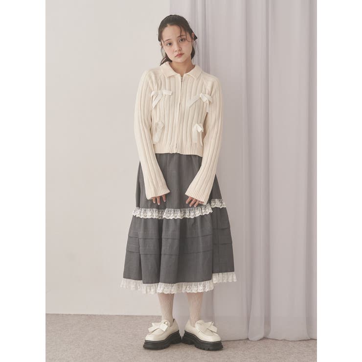 ribbon washed zip kinit | merry jenny | 詳細画像6 