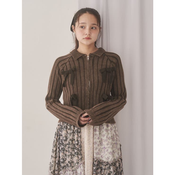 ribbon washed zip kinit | merry jenny | 詳細画像7 