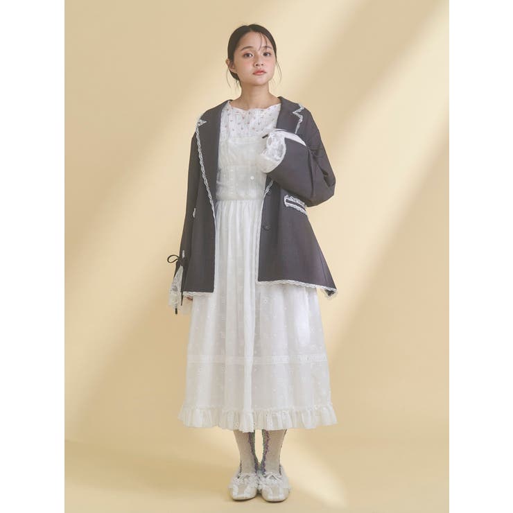 lace slit ribbon jacket | merry jenny | 詳細画像10 