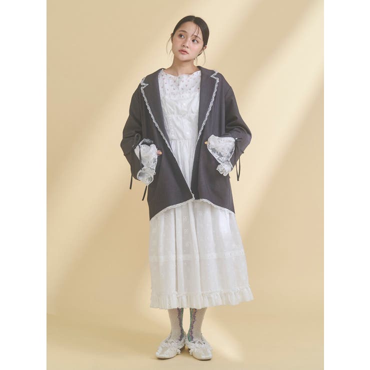 lace slit ribbon jacket | merry jenny | 詳細画像11 