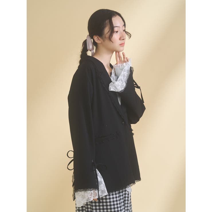 lace slit ribbon jacket | merry jenny | 詳細画像13 