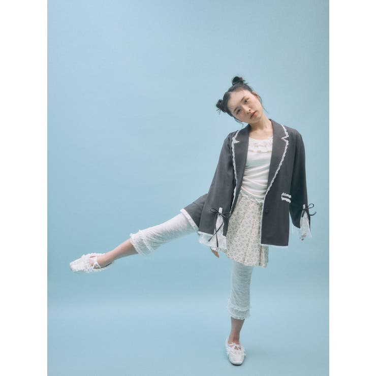 lace slit ribbon jacket | merry jenny | 詳細画像2 