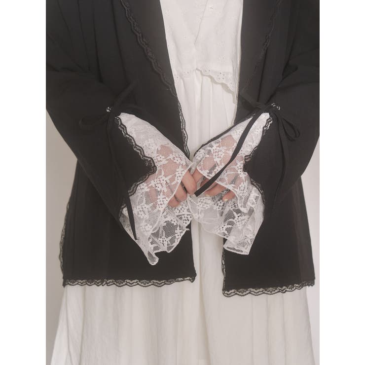lace slit ribbon jacket | merry jenny | 詳細画像24 