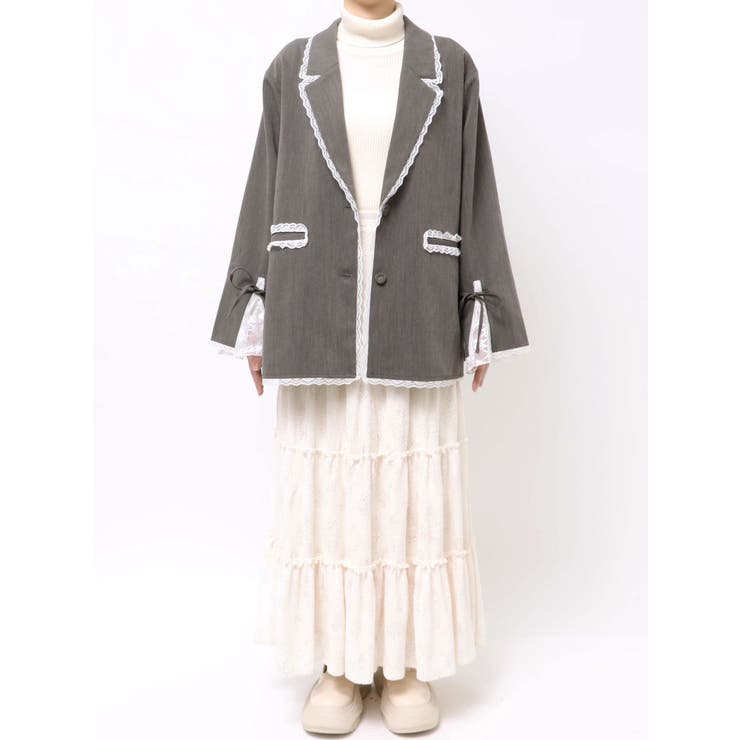 lace slit ribbon jacket | merry jenny | 詳細画像37 
