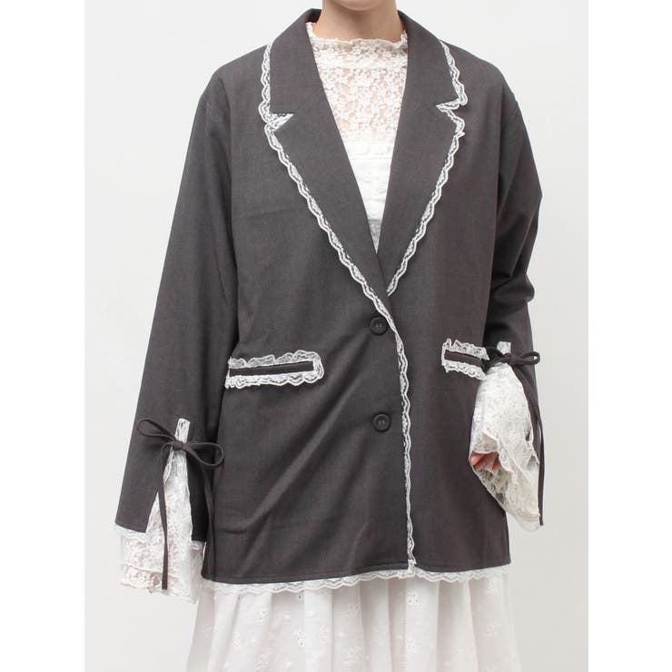 lace slit ribbon jacket | merry jenny | 詳細画像41 