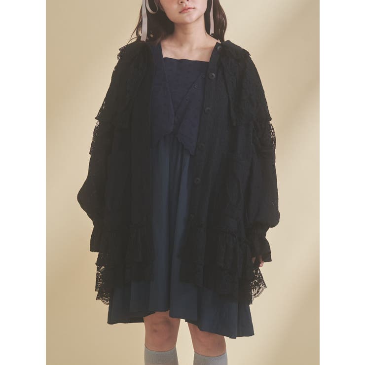 ブラック | レースケープジャケット | merry jenny