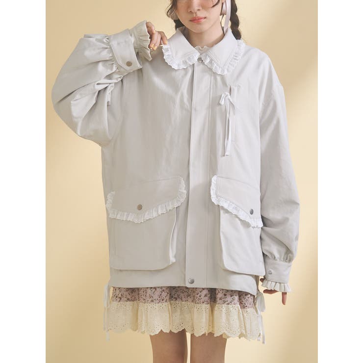 オフホワイト | デコラティブワークブルゾン | merry jenny