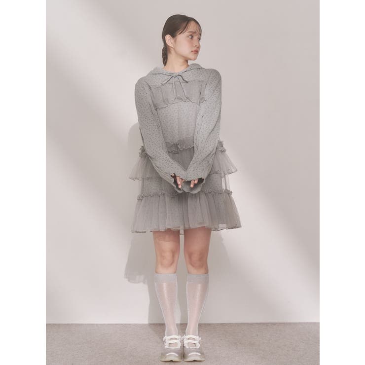 ミルキーアイレットチュールワンピース | merry jenny | 詳細画像16 