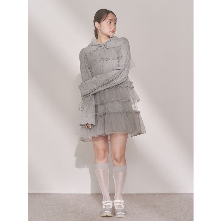 ミルキーアイレットチュールワンピース | merry jenny | 詳細画像17 