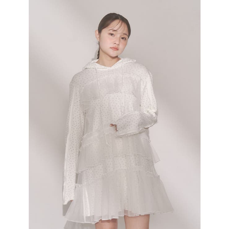 ミルキーアイレットチュールワンピース | merry jenny | 詳細画像3 