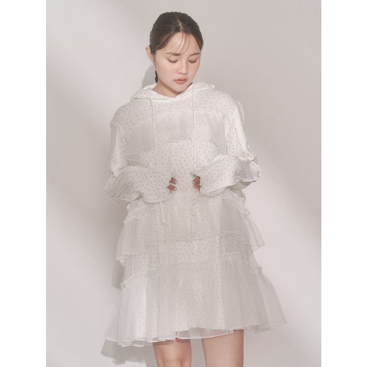 ミルキーアイレットチュールワンピース | merry jenny | 詳細画像5 