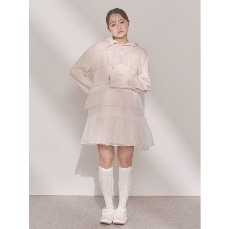 ミルキーアイレットチュールワンピース | merry jenny | 詳細画像9 