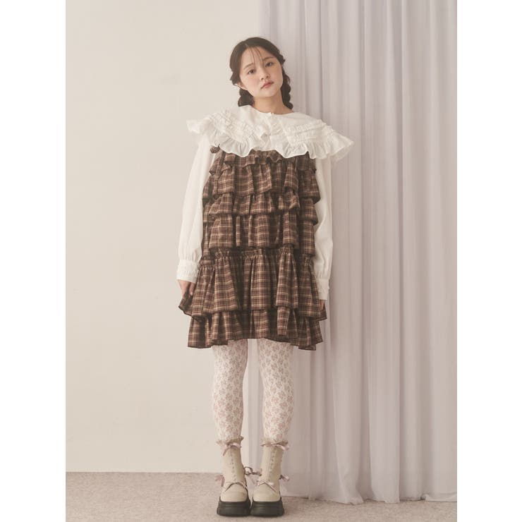 チェックホイップクリームミニワンピース | merry jenny | 詳細画像12 
