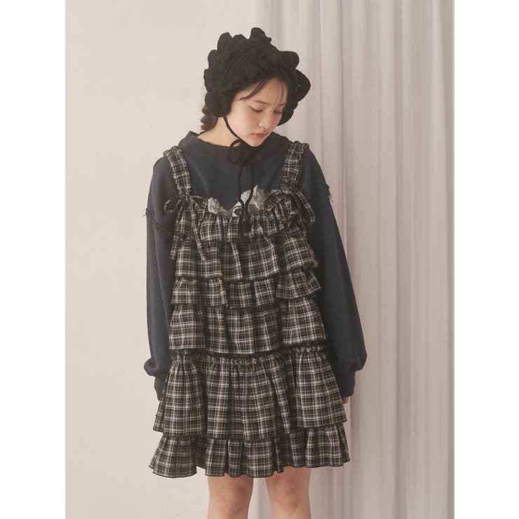 チェックホイップクリームミニワンピース | merry jenny | 詳細画像15 