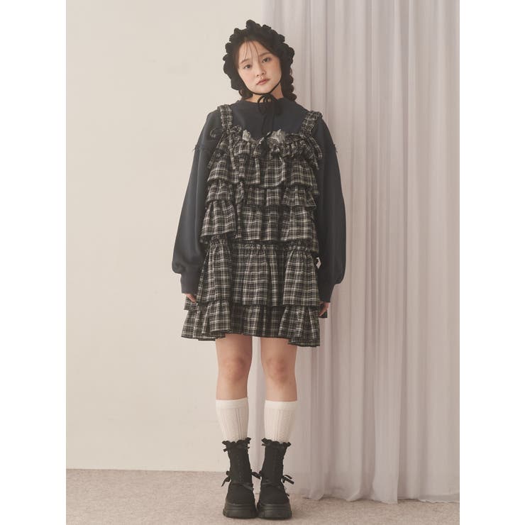 チェックホイップクリームミニワンピース | merry jenny | 詳細画像17 