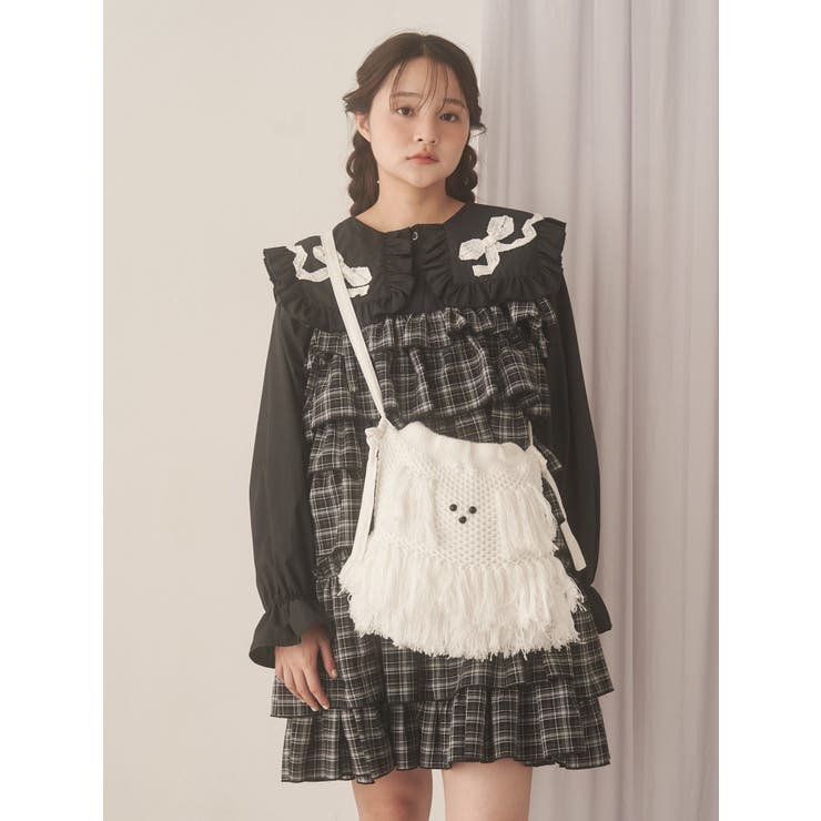 チェックホイップクリームミニワンピース | merry jenny | 詳細画像5 