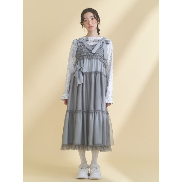 チュールリボンキャミワンピース | merry jenny | 詳細画像5 