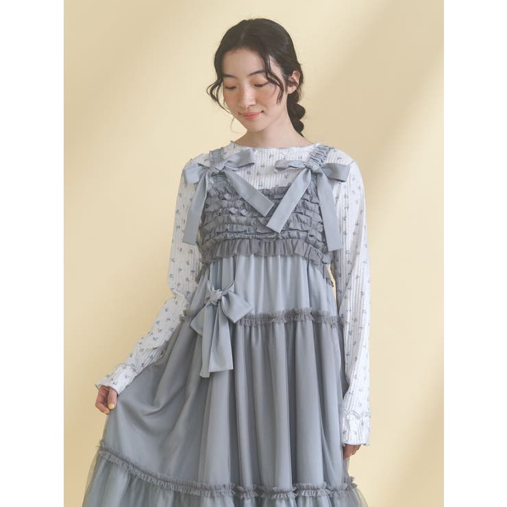 チュールリボンキャミワンピース | merry jenny | 詳細画像7 