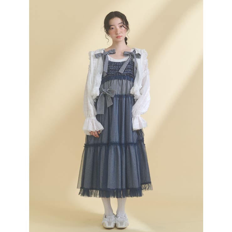 チュールリボンキャミワンピース | merry jenny | 詳細画像8 