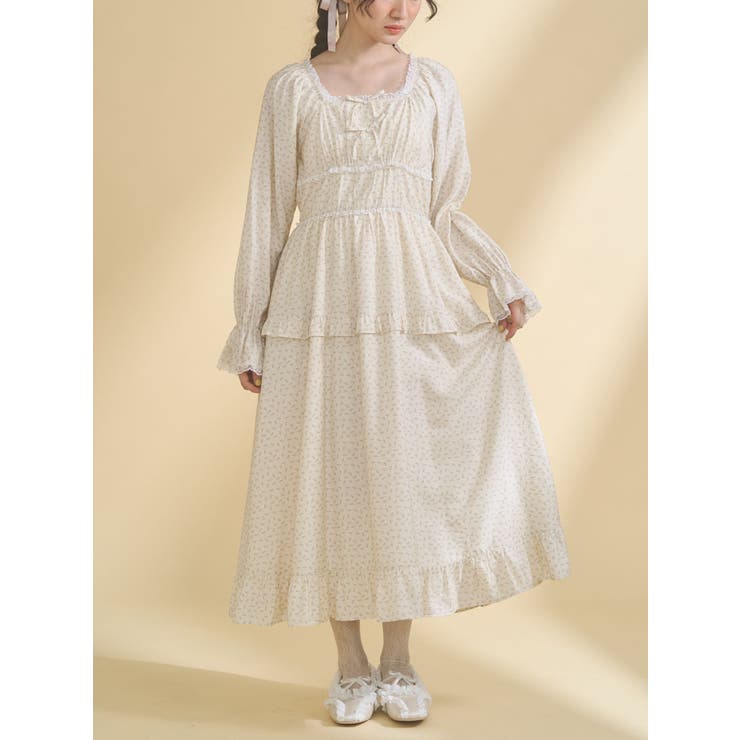 クリーム | petit flower ribbonワンピース | merry jenny