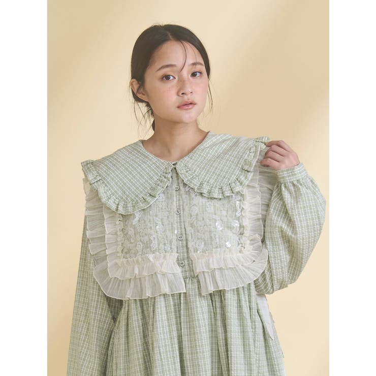 チェックフリルカラーワンピース | merry jenny | 詳細画像10 