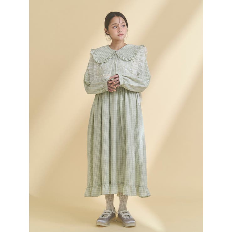 チェックフリルカラーワンピース | merry jenny | 詳細画像6 