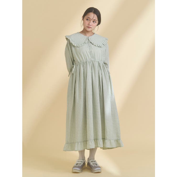 チェックフリルカラーワンピース | merry jenny | 詳細画像8 