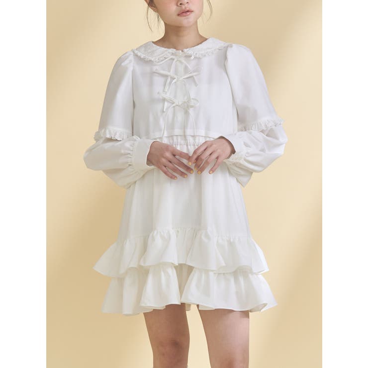 オフホワイト | キャンディミニワンピース | merry jenny