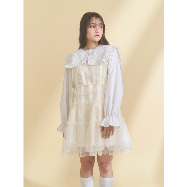 チュールドロストミニキャミワンピース | merry jenny | 詳細画像11 