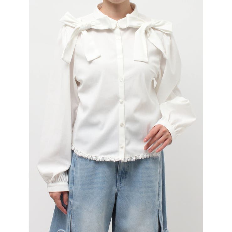 double ribbon blouse[品番：MKSW0067856]｜merry jenny（メリージェ二 