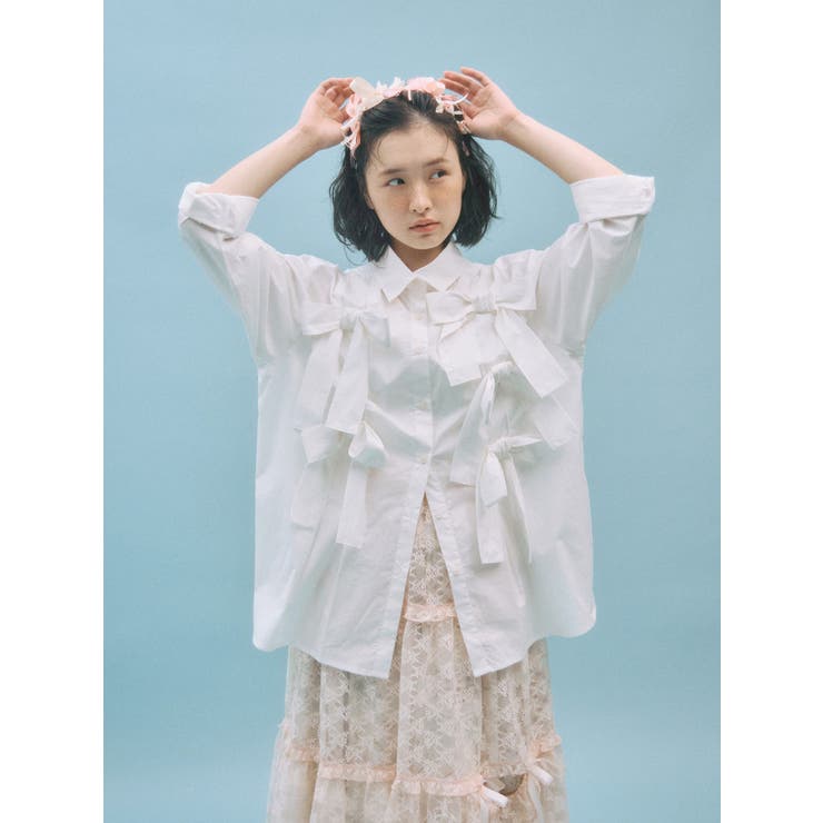 bon bon ribbon shirt[品番：MKSW0068389]｜merry jenny（メリージェ二