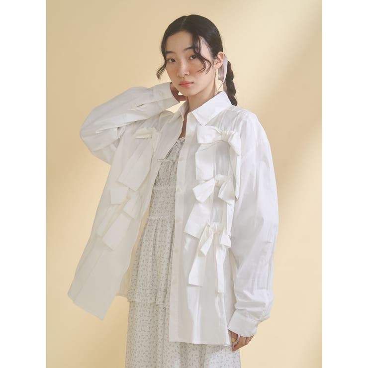 bon bon ribbon shirt[品番：MKSW0068389]｜merry jenny（メリージェ二