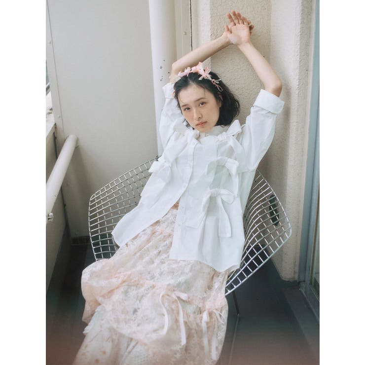 bon bon ribbon shirt[品番：MKSW0068389]｜merry jenny（メリージェ二