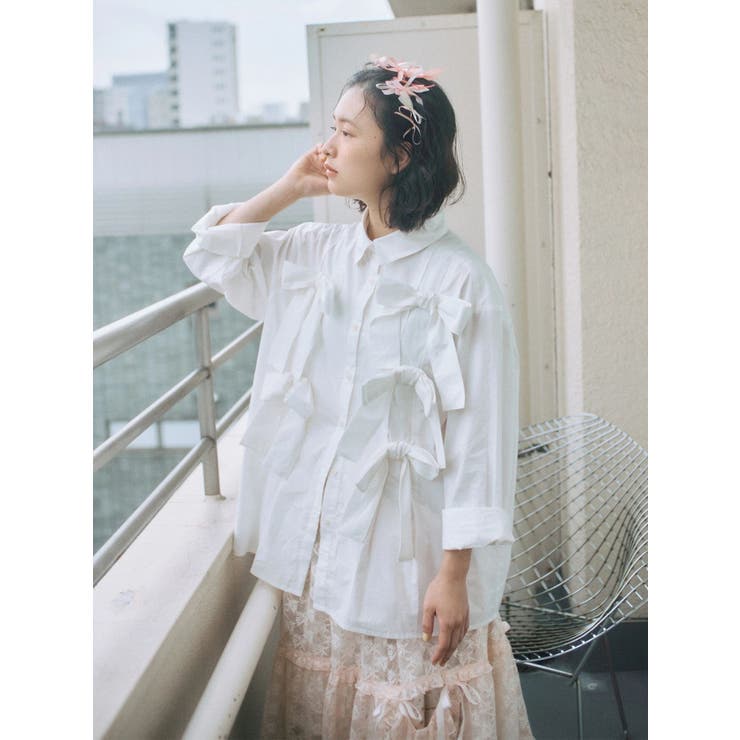 bon bon ribbon shirt[品番：MKSW0068389]｜merry jenny（メリージェ二