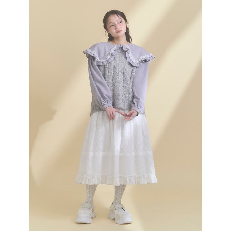 フリルカラーニットドッキングブラウス | merry jenny | 詳細画像10 