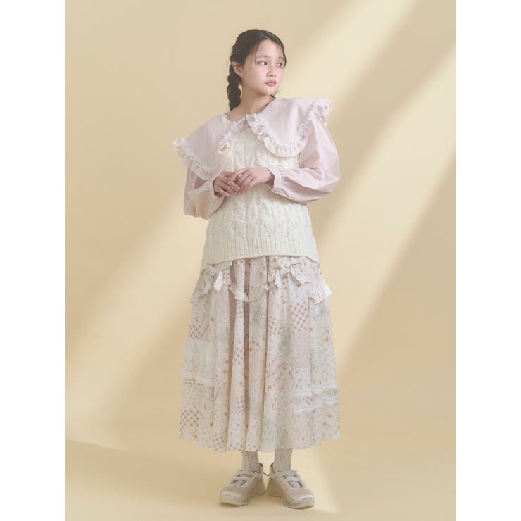 フリルカラーニットドッキングブラウス | merry jenny | 詳細画像15 