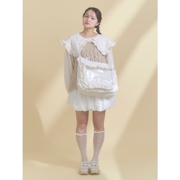 フリルカラーニットドッキングブラウス | merry jenny | 詳細画像7 