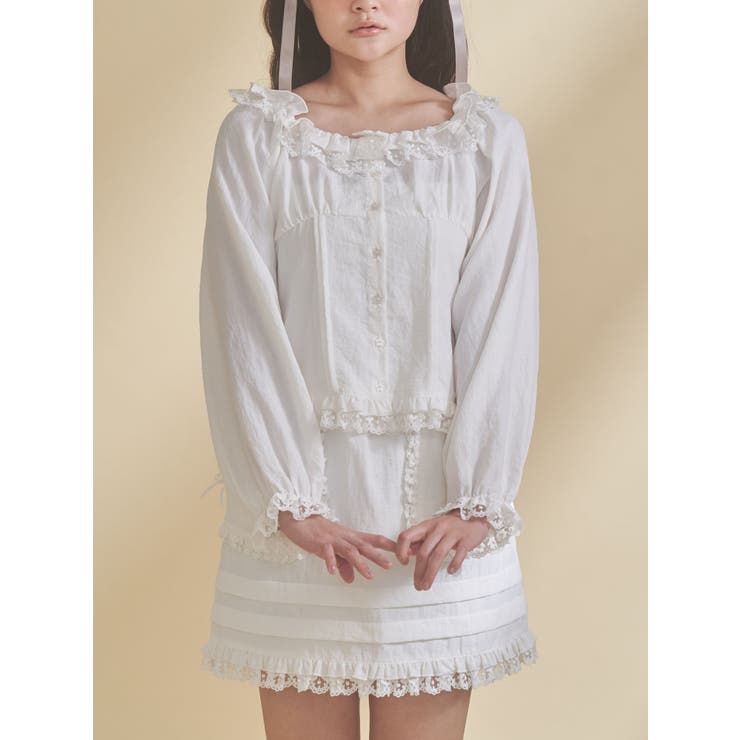 オフホワイト | sugar square blouse | merry jenny