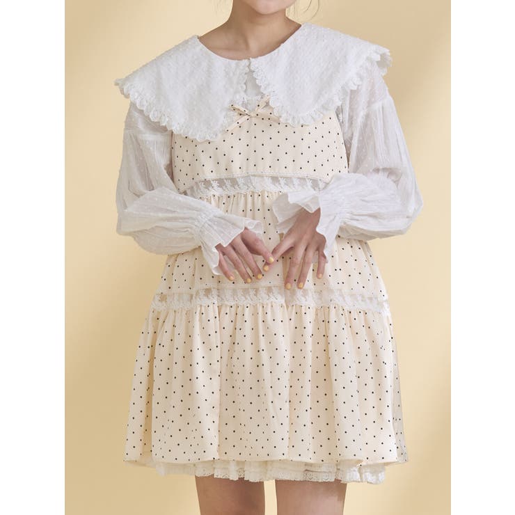 dot laceフリルカラーブラウス | merry jenny | 詳細画像1 