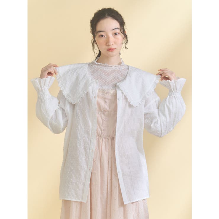 dot laceフリルカラーブラウス | merry jenny | 詳細画像3 