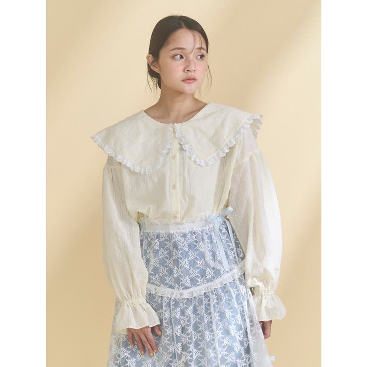 dot laceフリルカラーブラウス | merry jenny | 詳細画像6 