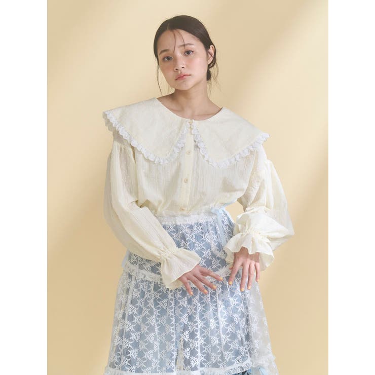 dot laceフリルカラーブラウス | merry jenny | 詳細画像7 