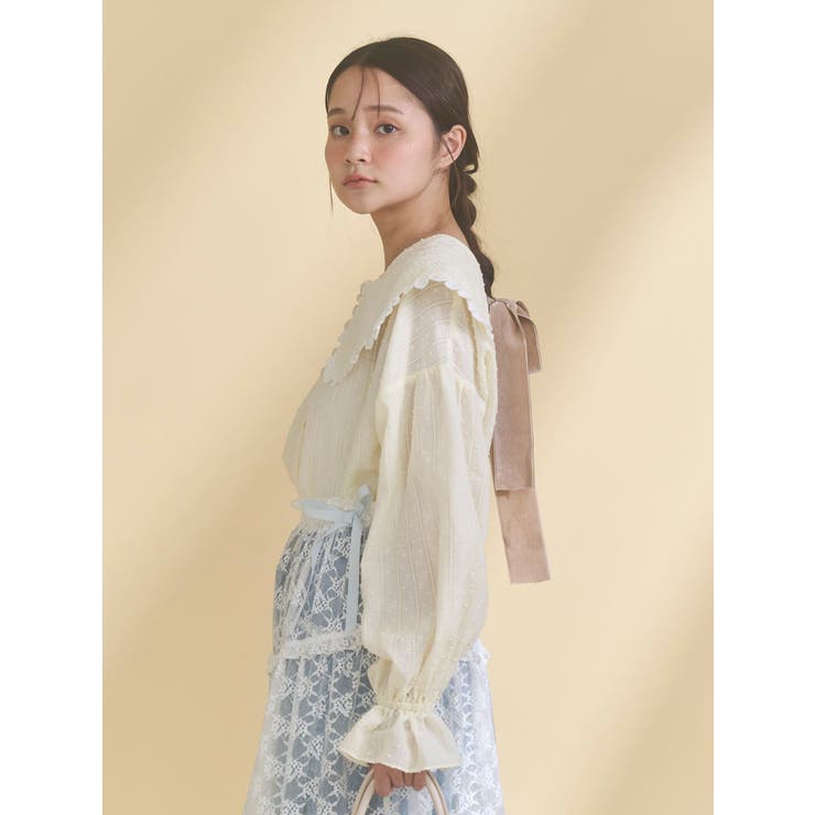 dot laceフリルカラーブラウス | merry jenny | 詳細画像8 