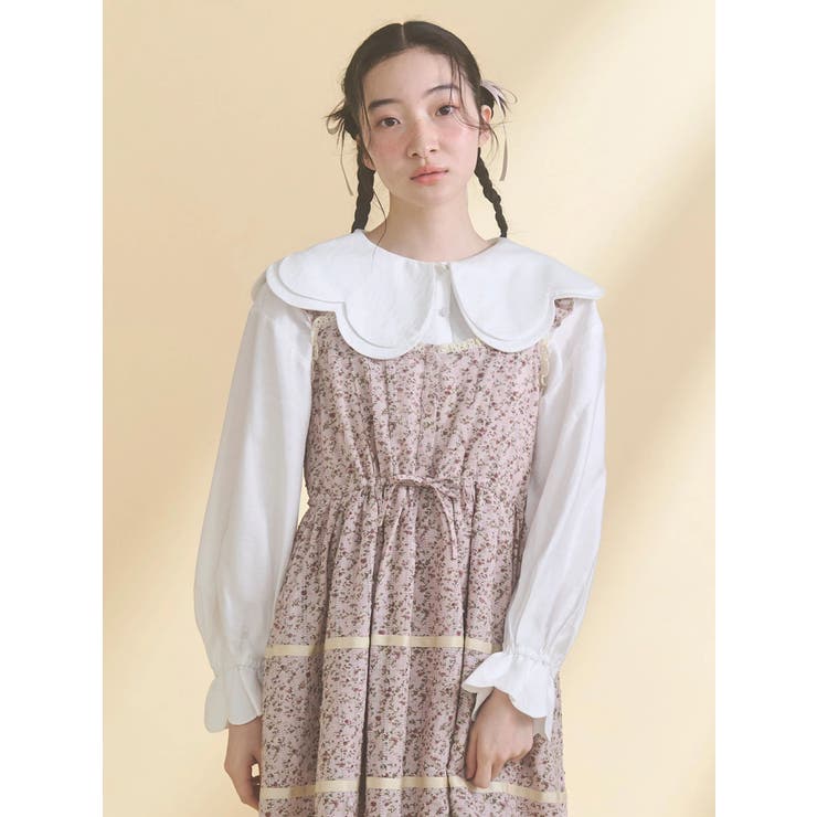 オフホワイト | おはなスカラップブラウス | merry jenny