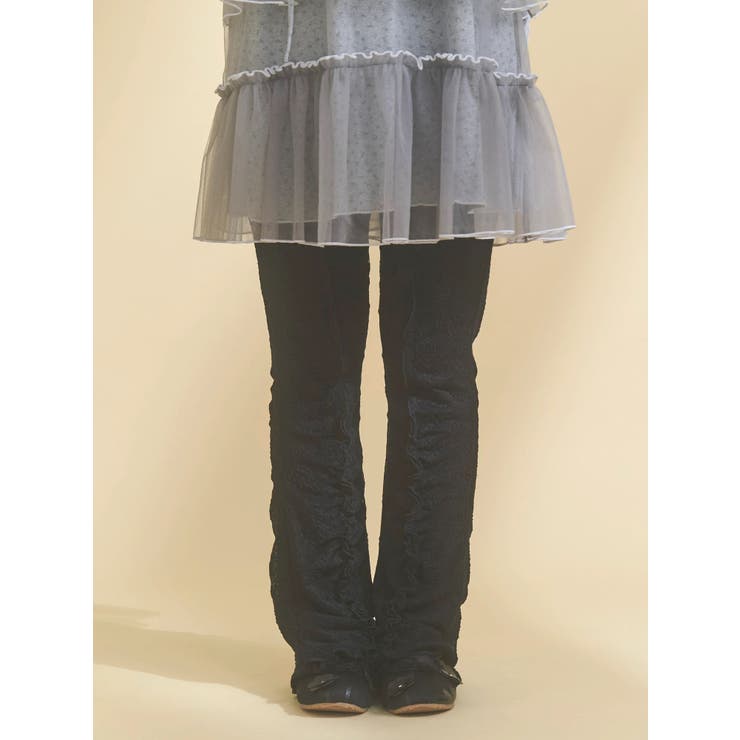 ブラック | lace panel pants | merry jenny