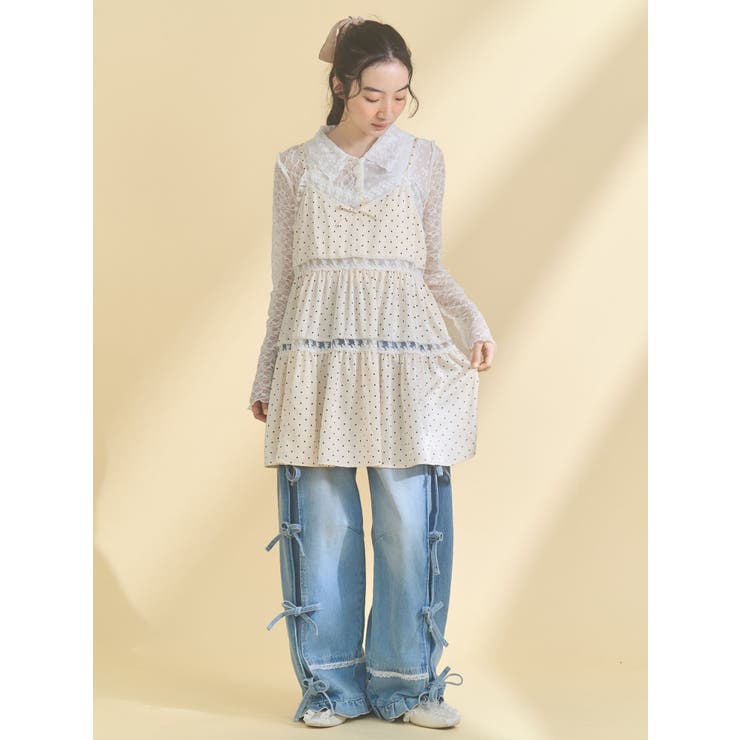 バレルレッグリボンデニムパンツ | merry jenny | 詳細画像5 