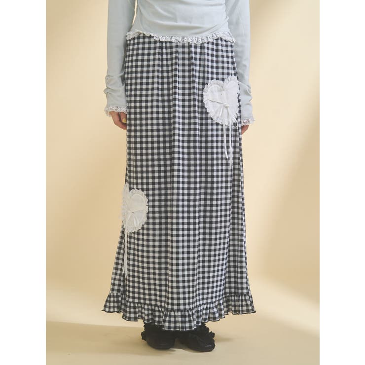 ブラック | message heart skirt | merry jenny