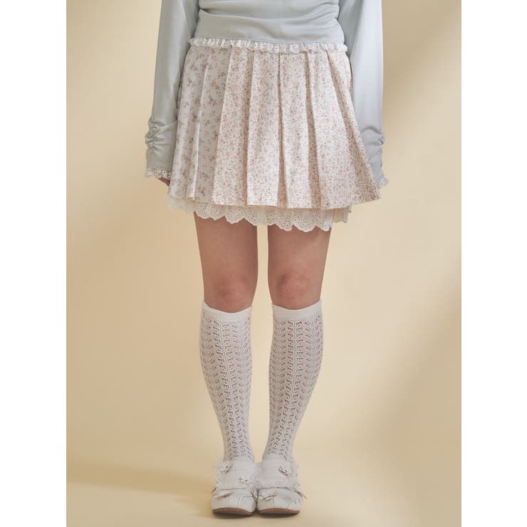 flowerアソートプリーツミニスカート | merry jenny | 詳細画像4 